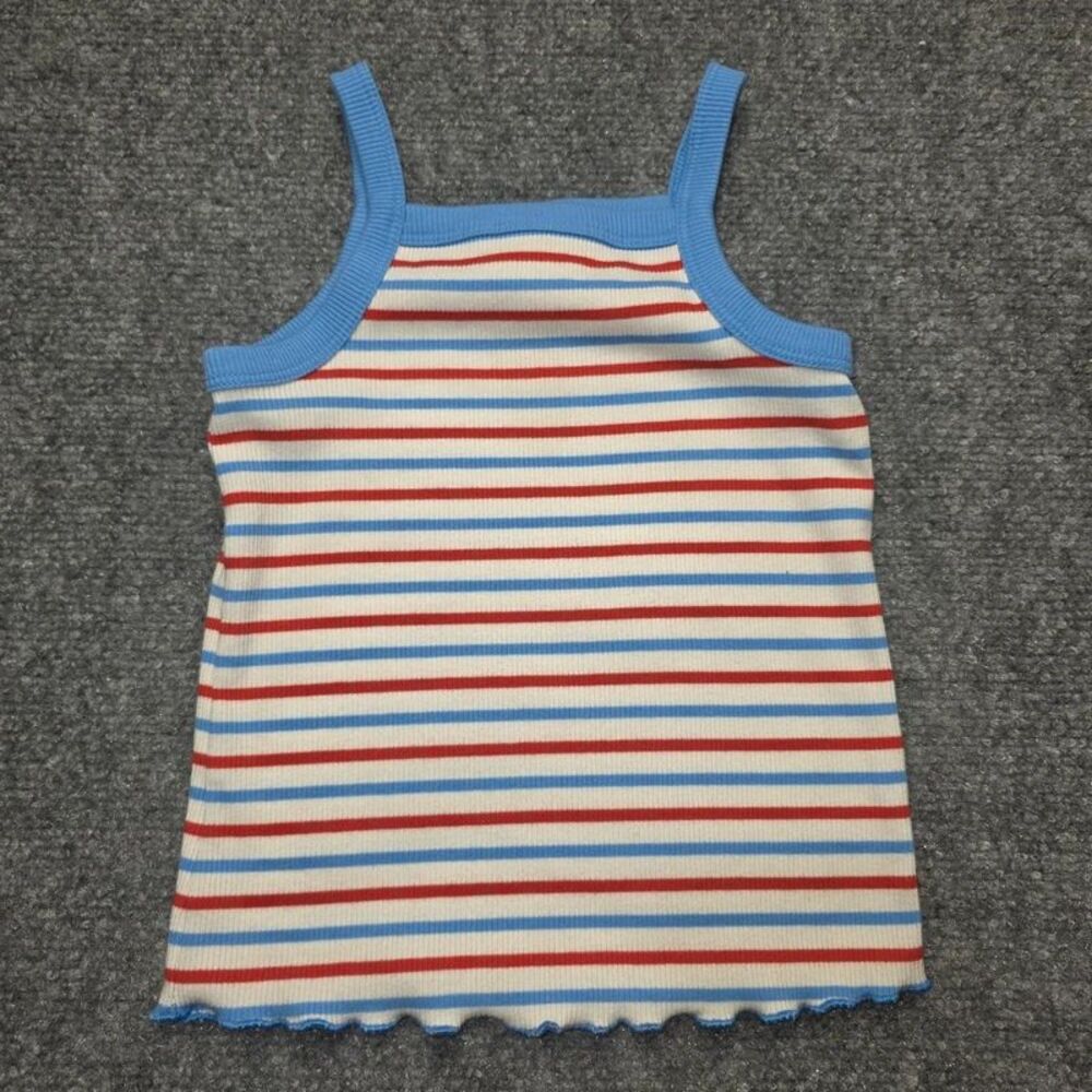 Cat & Jack Girls Striped Ribbed Tank Top Size 3T Red Blue White